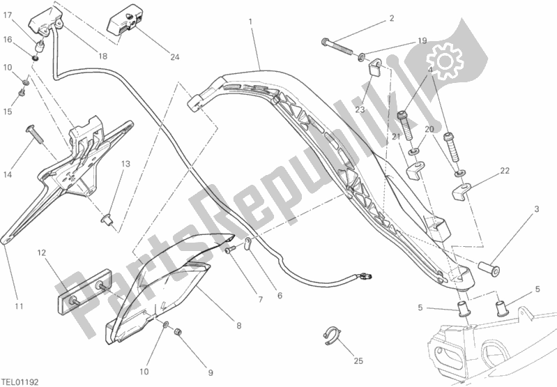 Toutes les pièces pour le 21a - Support De Plaque du Ducati Scrambler Icon Dark Thailand 803 2020